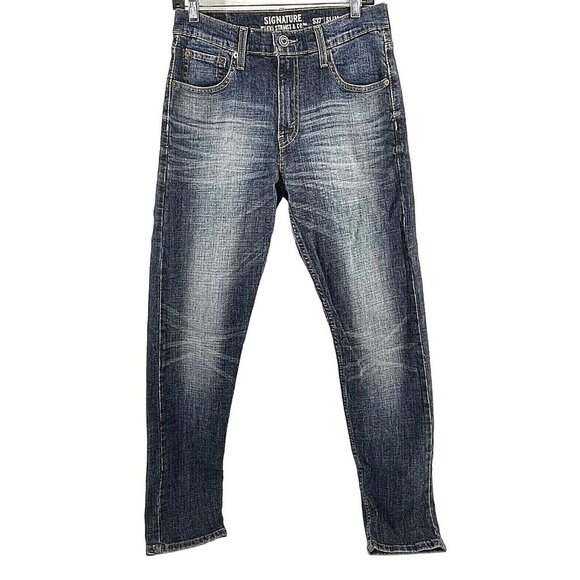 Signature by Levi Strauss & Co S37 Slim Men's Jeans Famous Riveted Strength - Picture 1 of 12